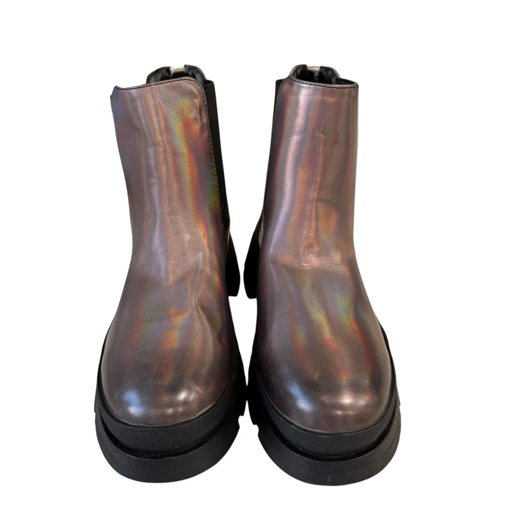 Steve Madden JTERESTA Kids Iridescent Metallic‎ Platform Chelsea Boots Size 3M